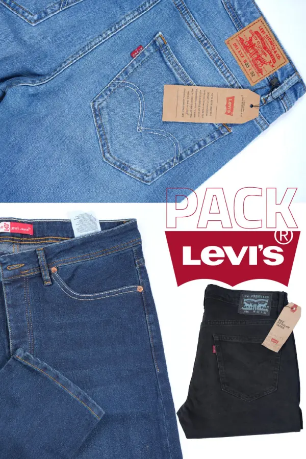 Pack de 3 Levi's De luxe coupe Normal Ref-LX83G52 ( Noir + Bleu petrole + Bleu clair )